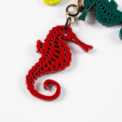 Seahorse Keychain Horn Bag Charm