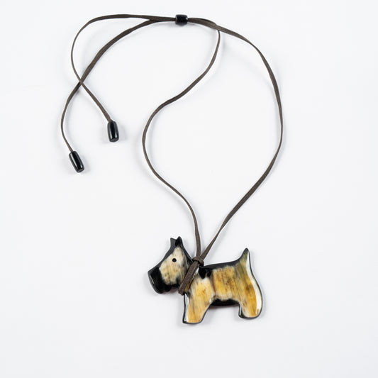 Horn Scottish Terrier Charm Necklace