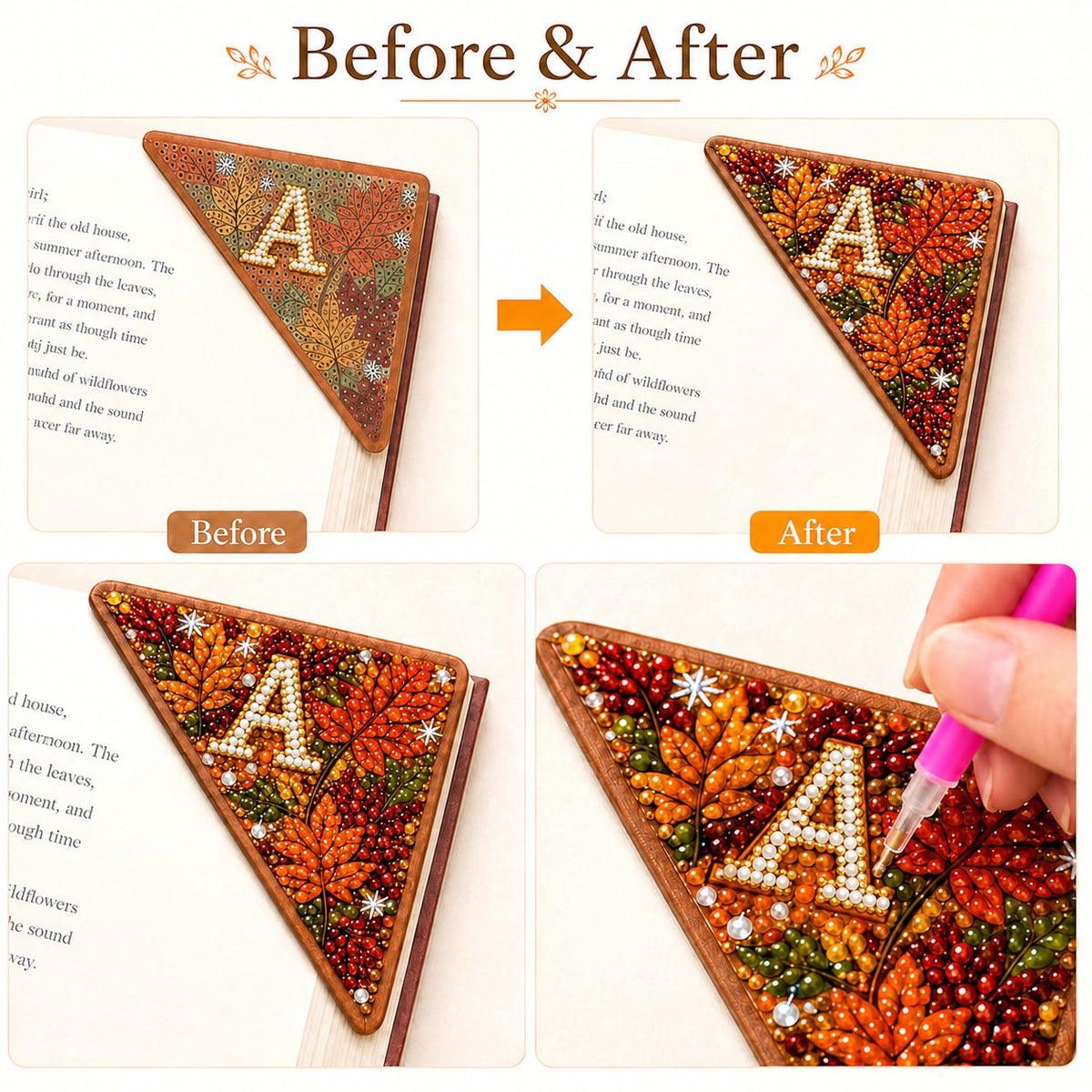 Curato Space - Personalized Initial Crystal Corner Bookmark Kit