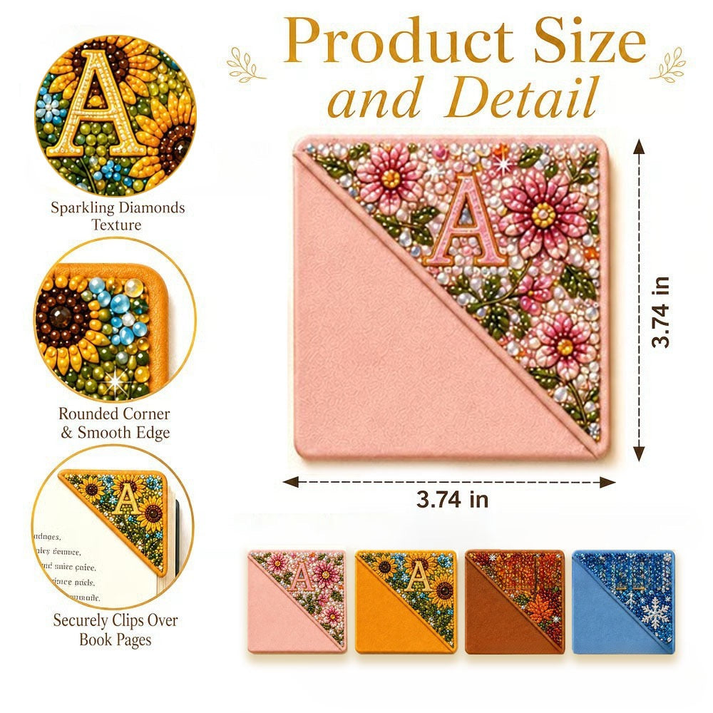 Curato Space - Personalized Initial Crystal Corner Bookmark Kit