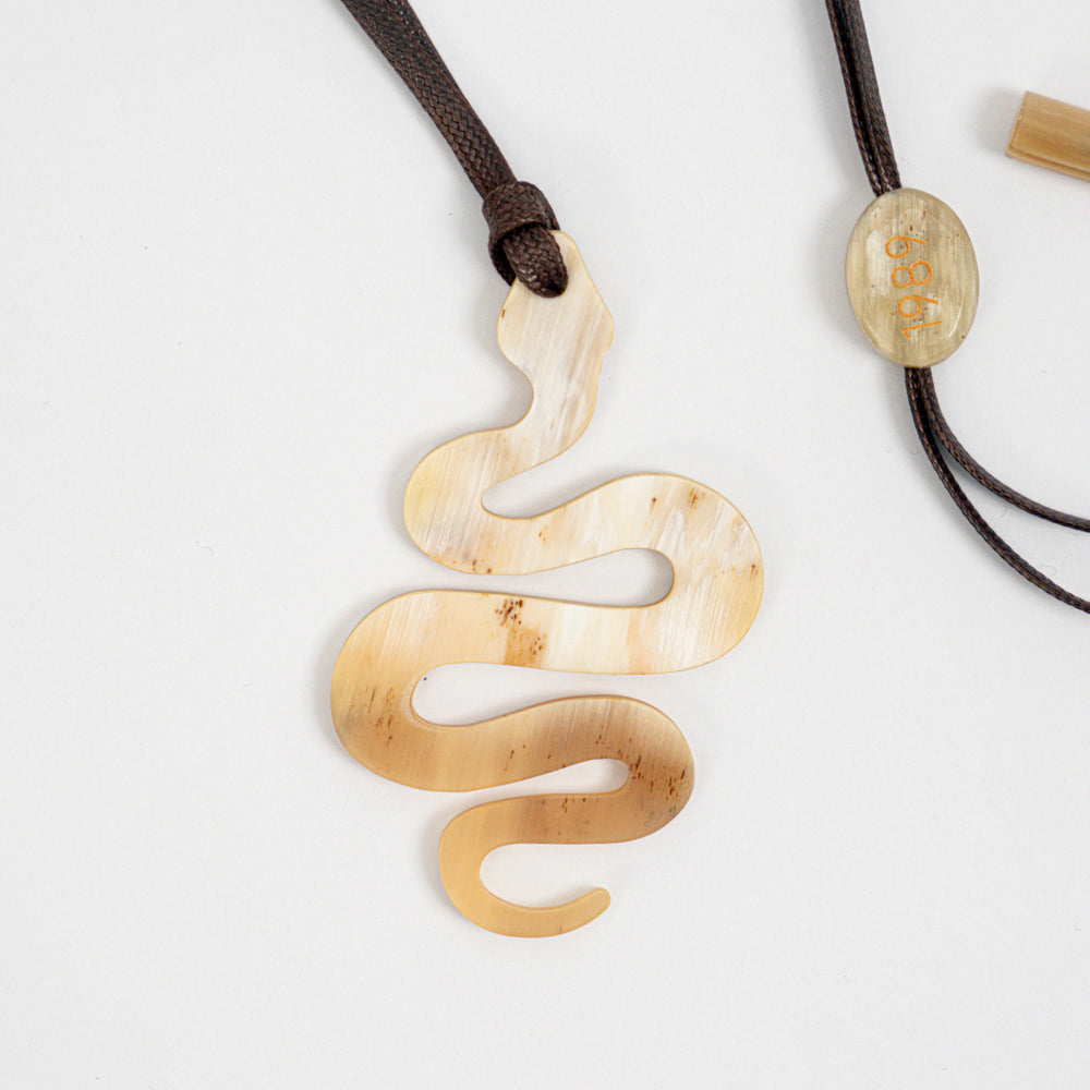 The Serpent Legend: Custom Engraved Horn Jewelry Set