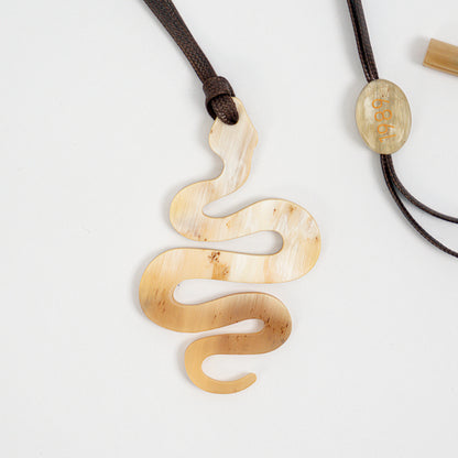 The Serpent Legend: Custom Engraved Horn Jewelry Set