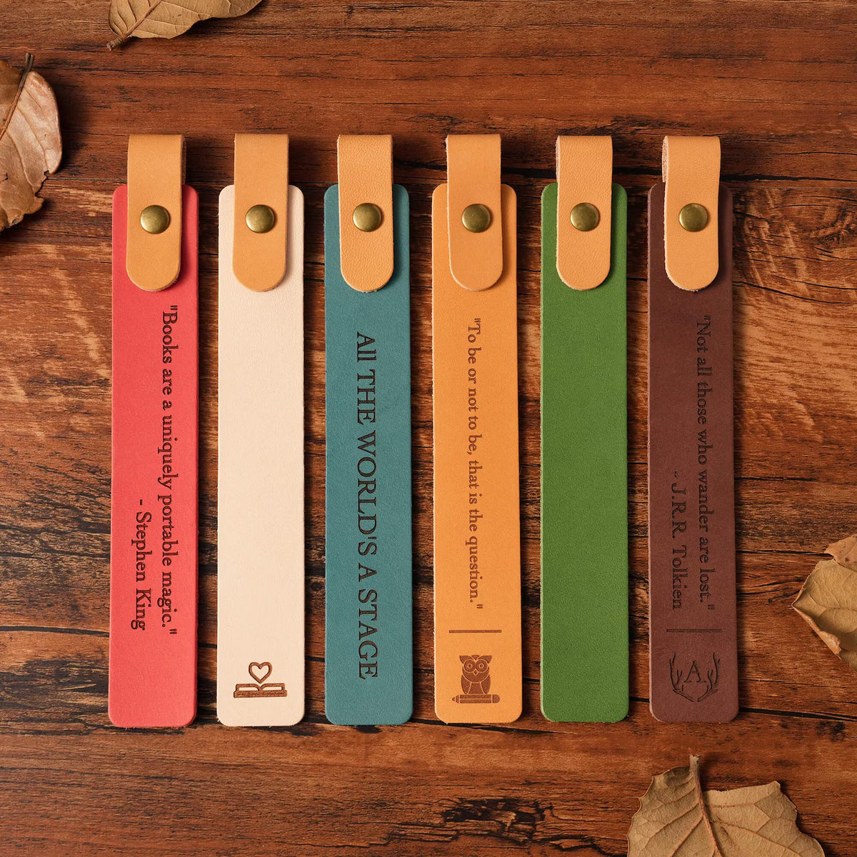 Curato Space - Custom Engraved Leather Bookmark with Pen Holder