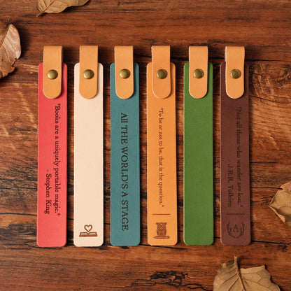 Curato Space - Custom Engraved Leather Bookmark with Pen Holder