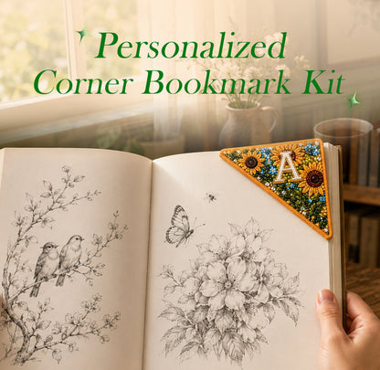 Curato Space - Personalized Initial Crystal Corner Bookmark Kit